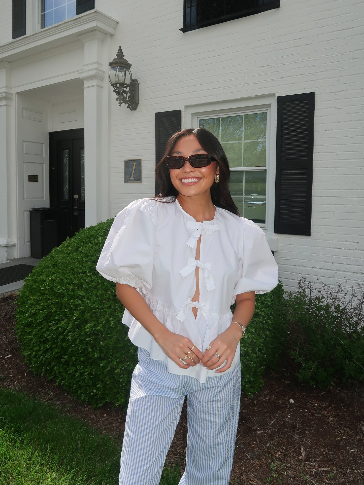 The Annabella Peplum Top - White