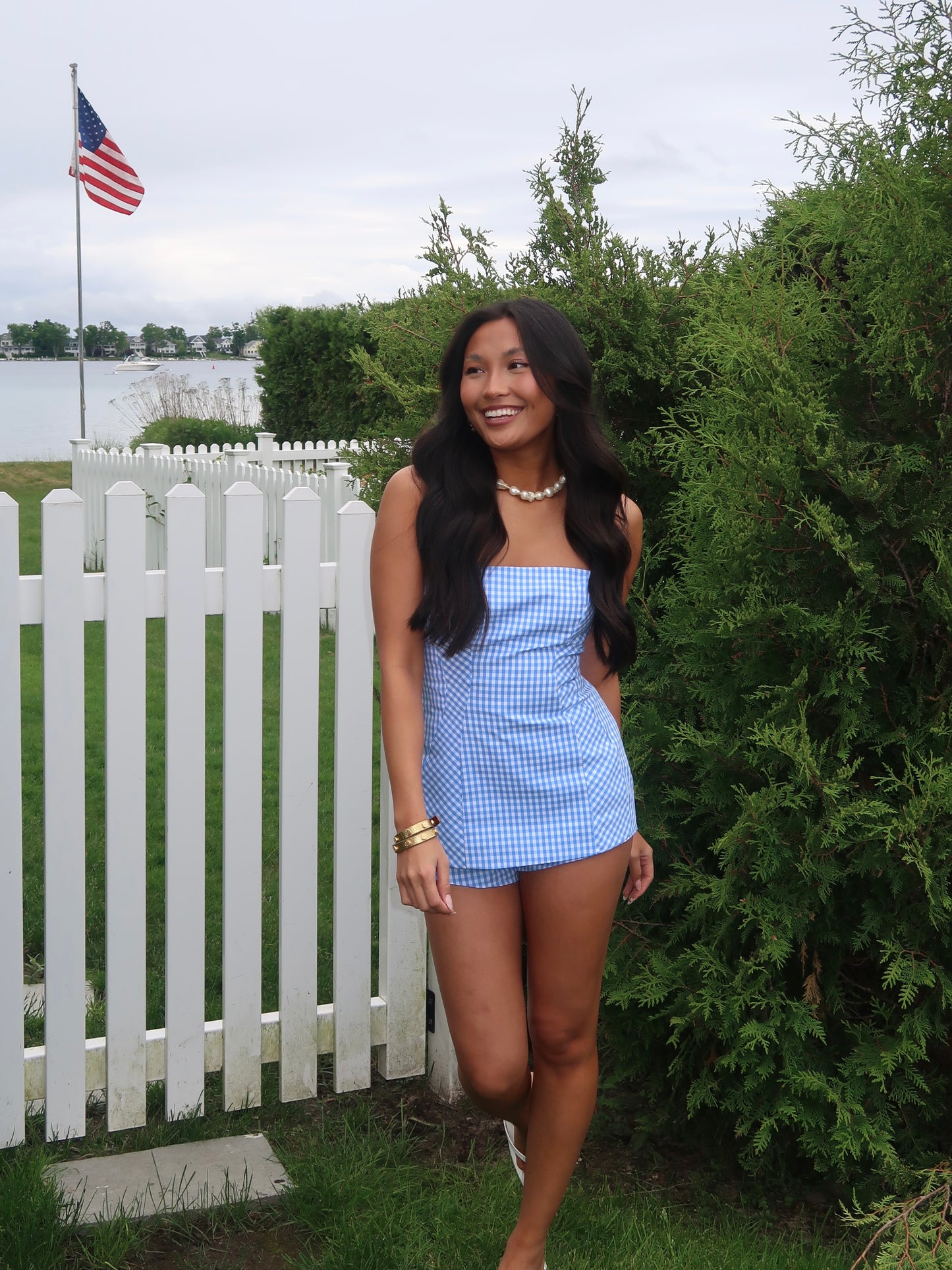 American Honey Gingham Set | Blue
