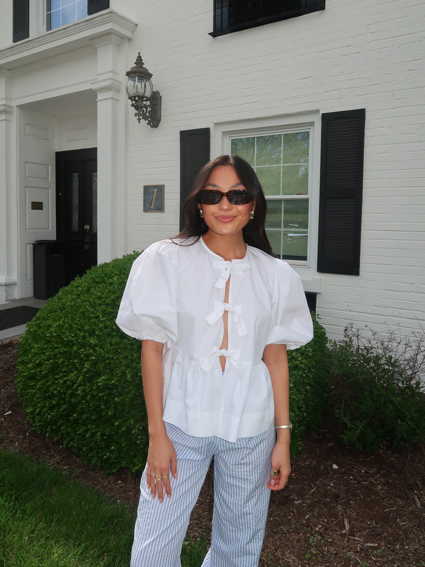 The Annabella Peplum Top - White