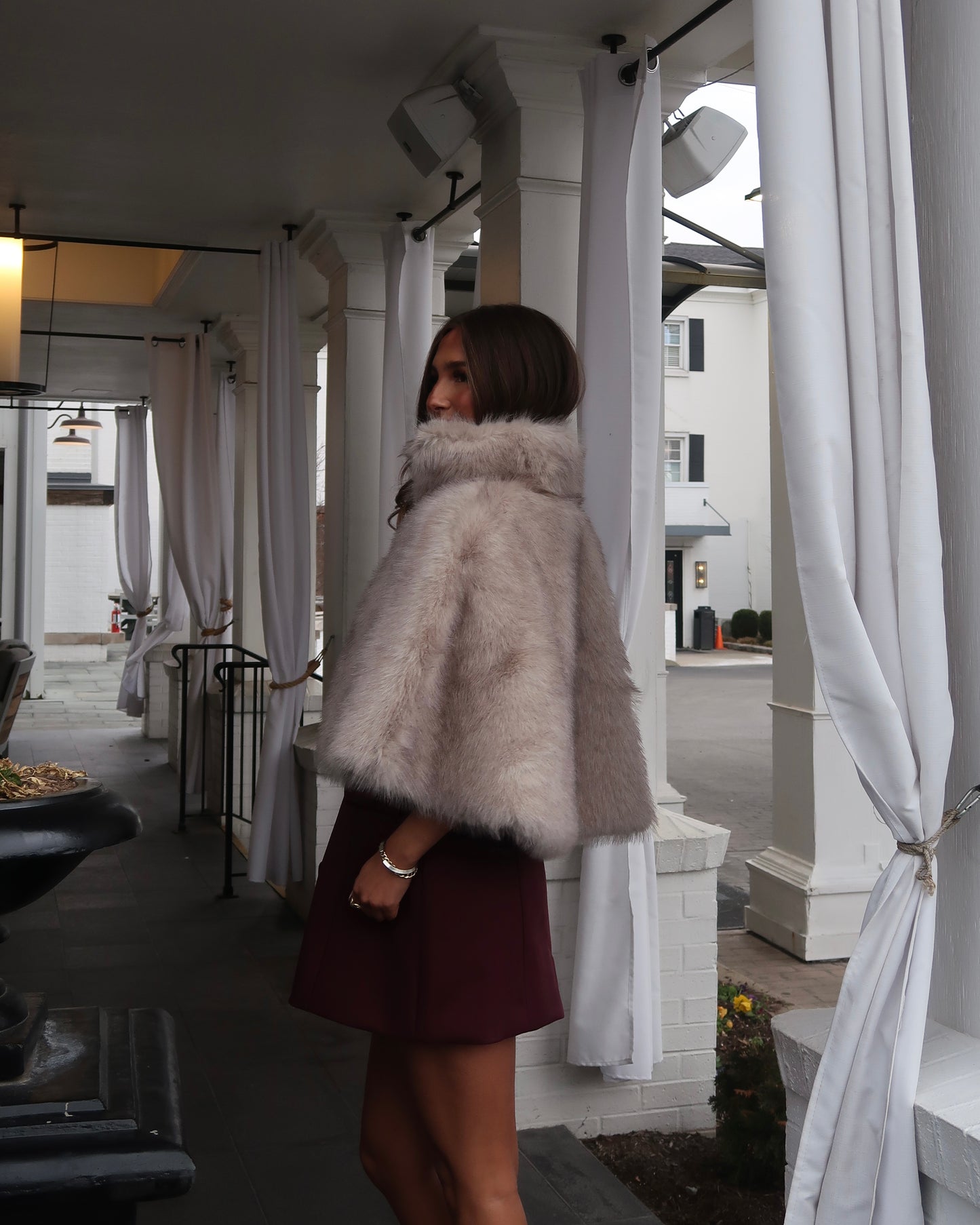 Celine Faux Fur Cape