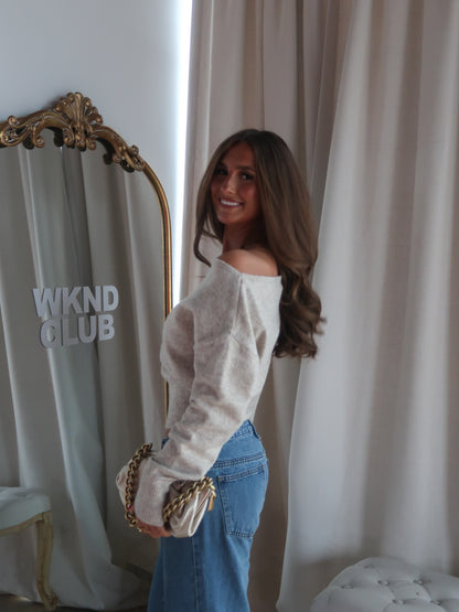 Sintelle Knit Top | Oatmeal