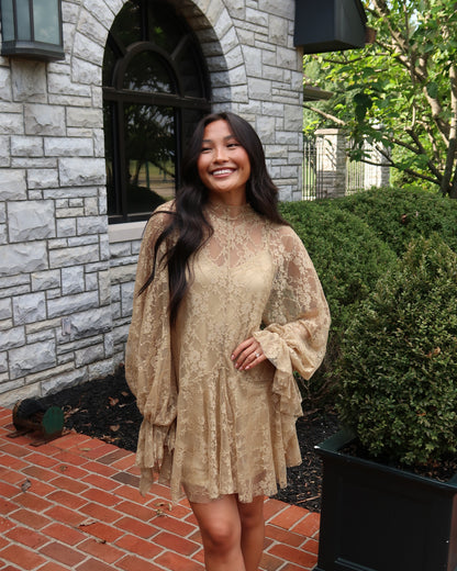 Emerson Lace Mini Dress | Moss Green