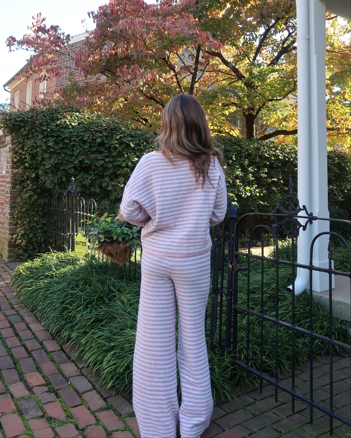 Cloud Knit Stripe Henley | Bubblegum