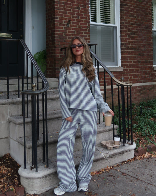 Campus Stripe Pants | Grey