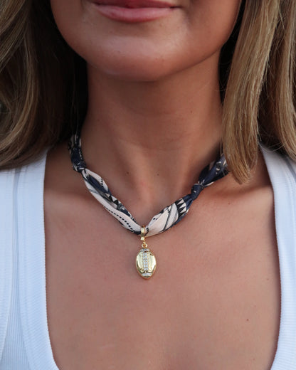 Scarf Charm Necklace | Navy | Football