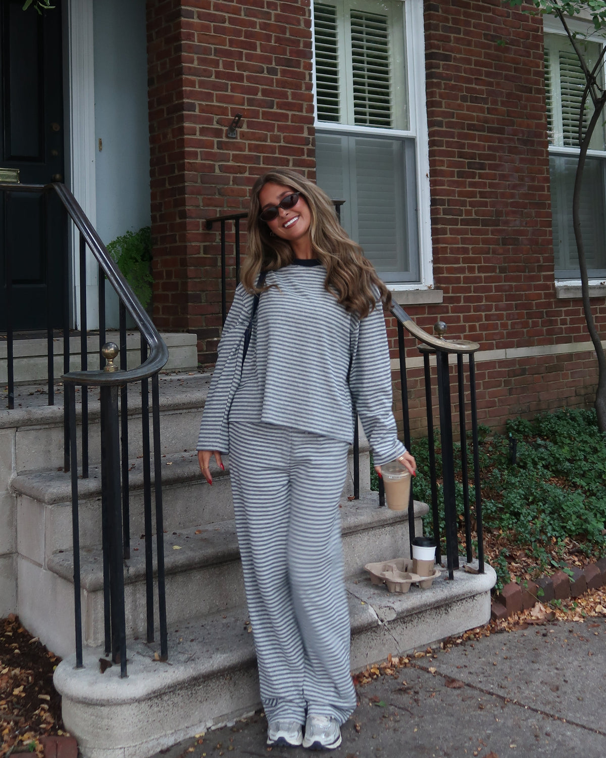 Campus Stripe Pants | Grey