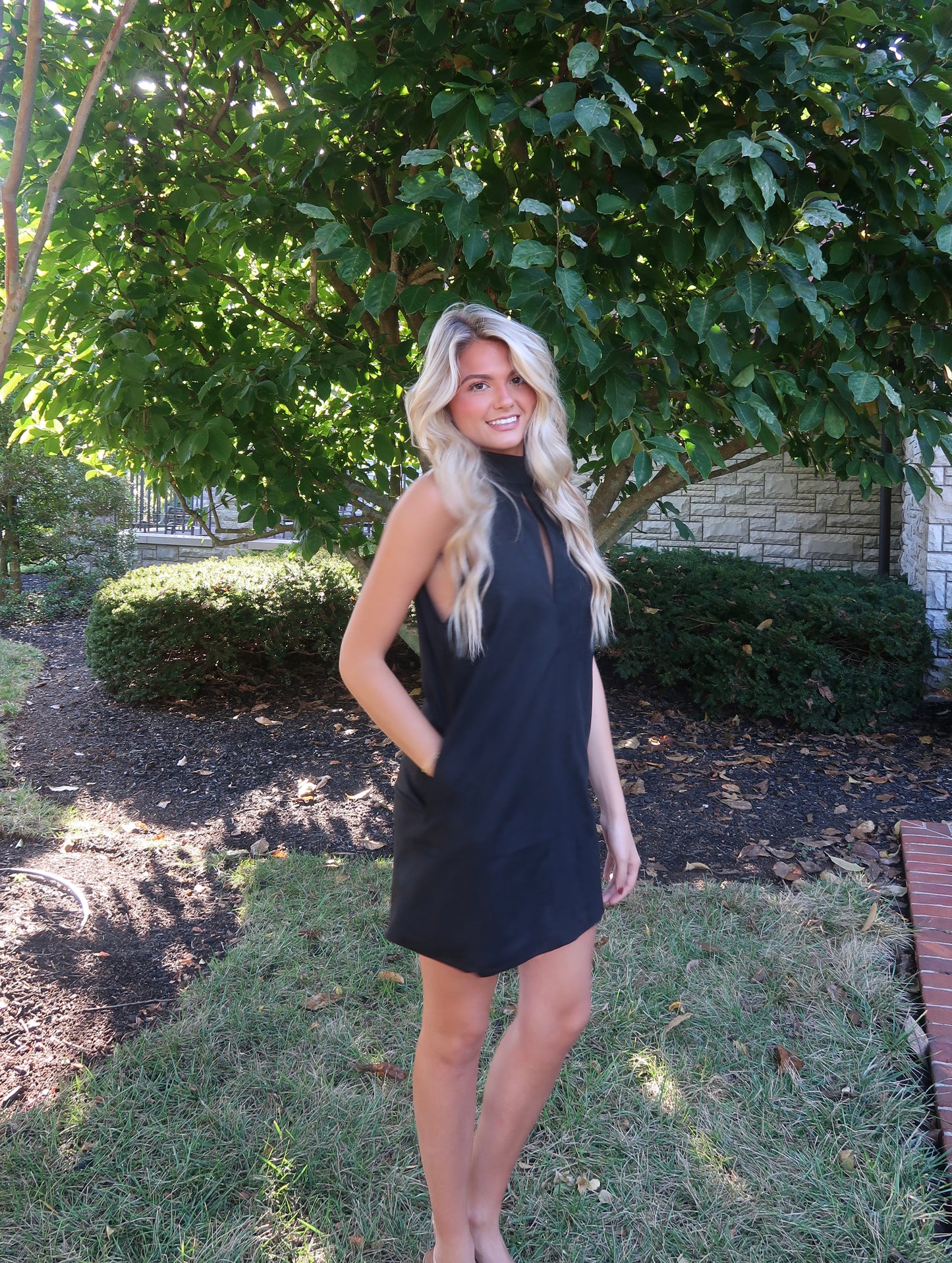 Rhodes Suede Mini Dress | Black