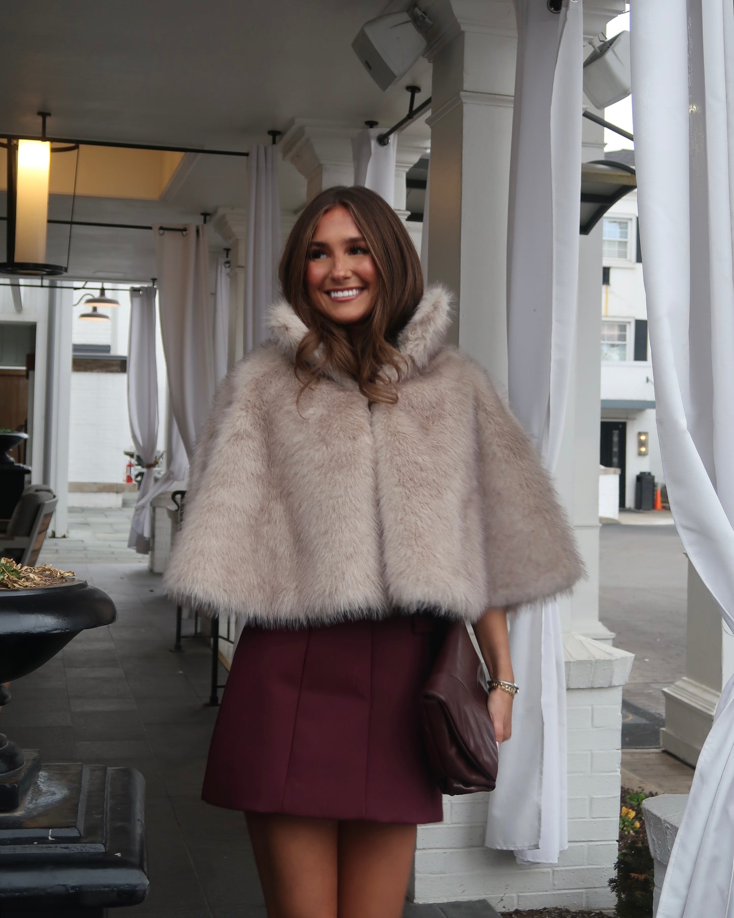 Celine Faux Fur Cape