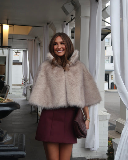 Celine Faux Fur Cape