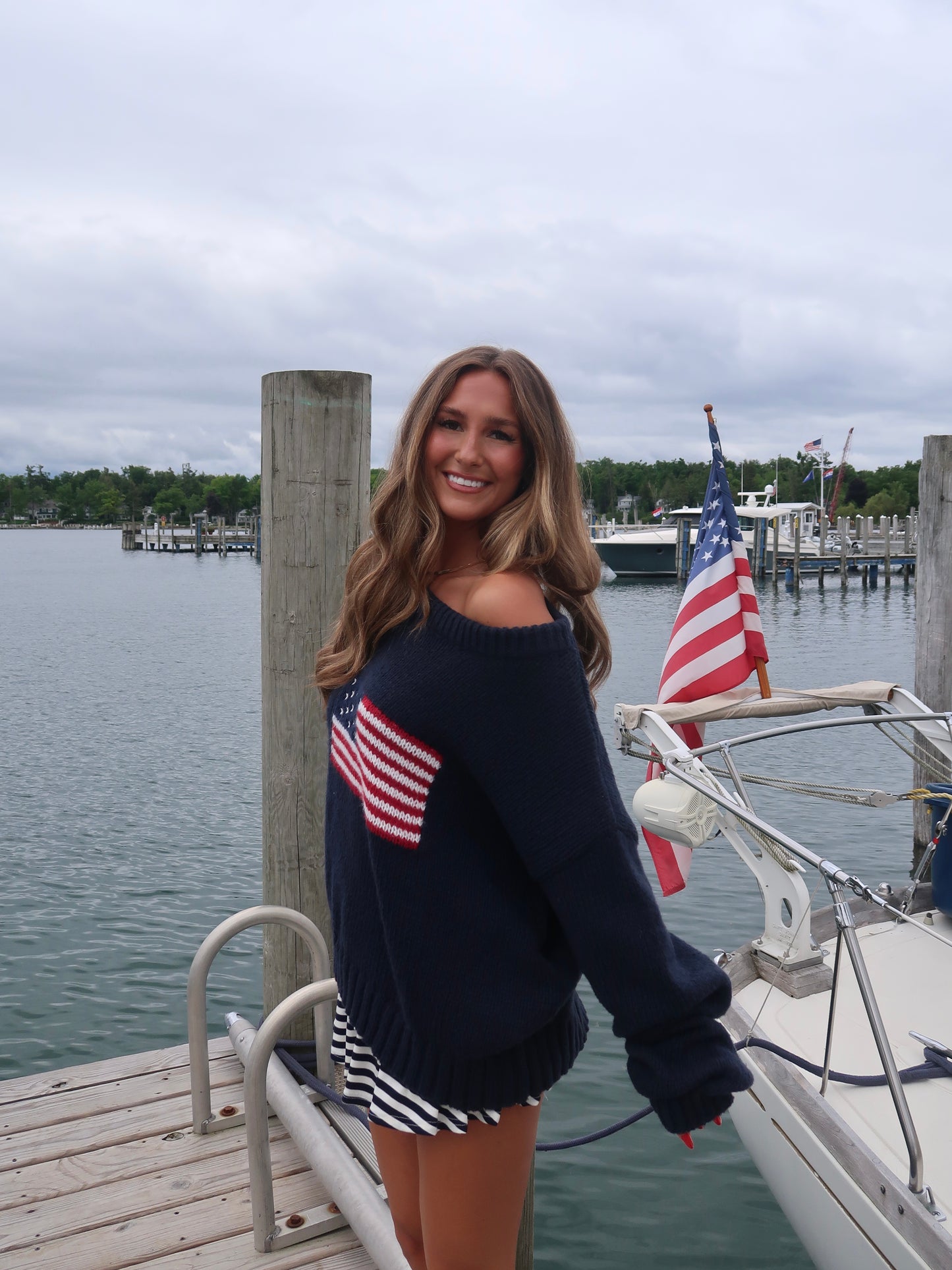 Ralph American Flag Sweater | Navy