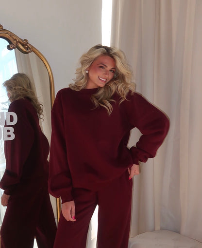 Haven Wide Leg Sweatshirt | Black Cherry