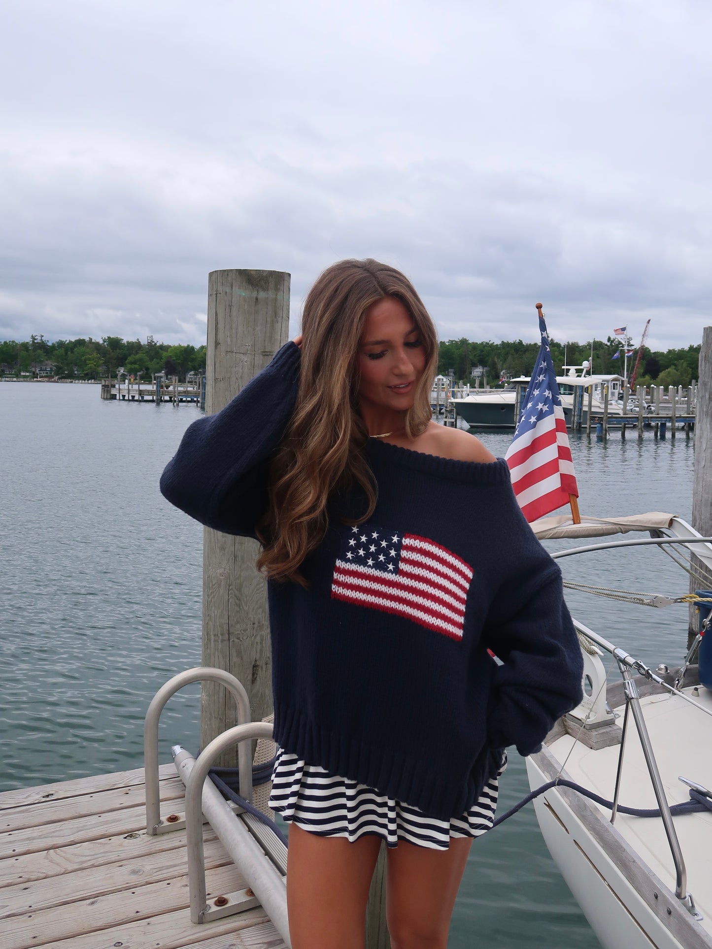 Ralph American Flag Sweater | Navy