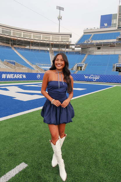 Crowd Favorite Navy Bubble Dress