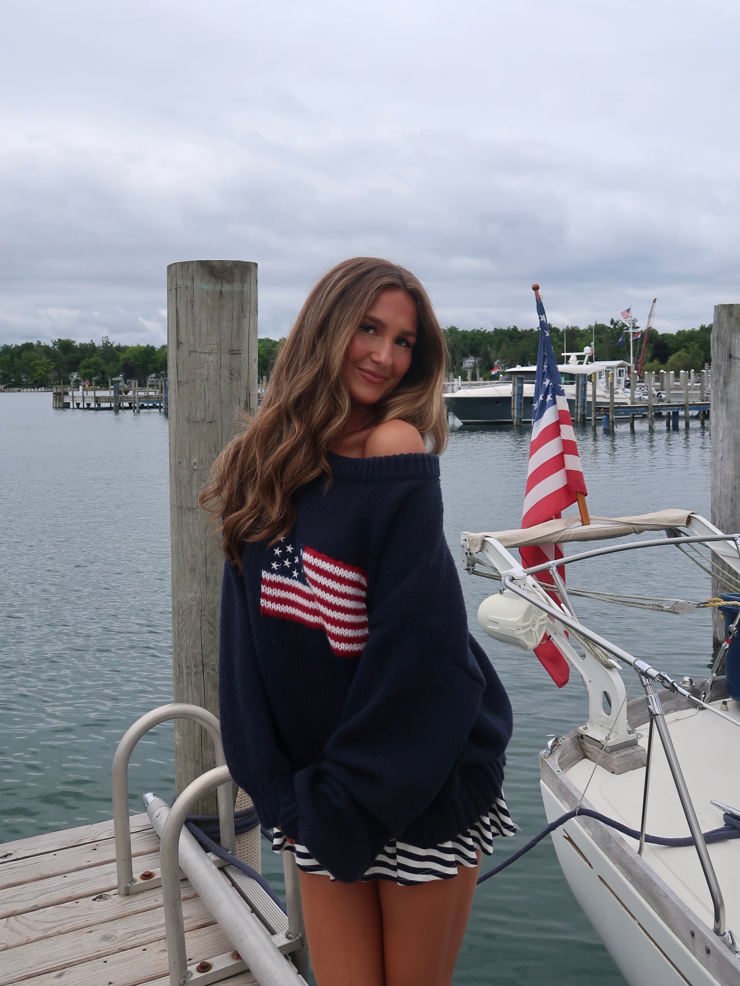 Ralph American Flag Sweater | Navy