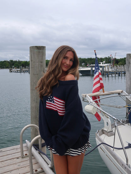 Ralph American Flag Sweater | Navy