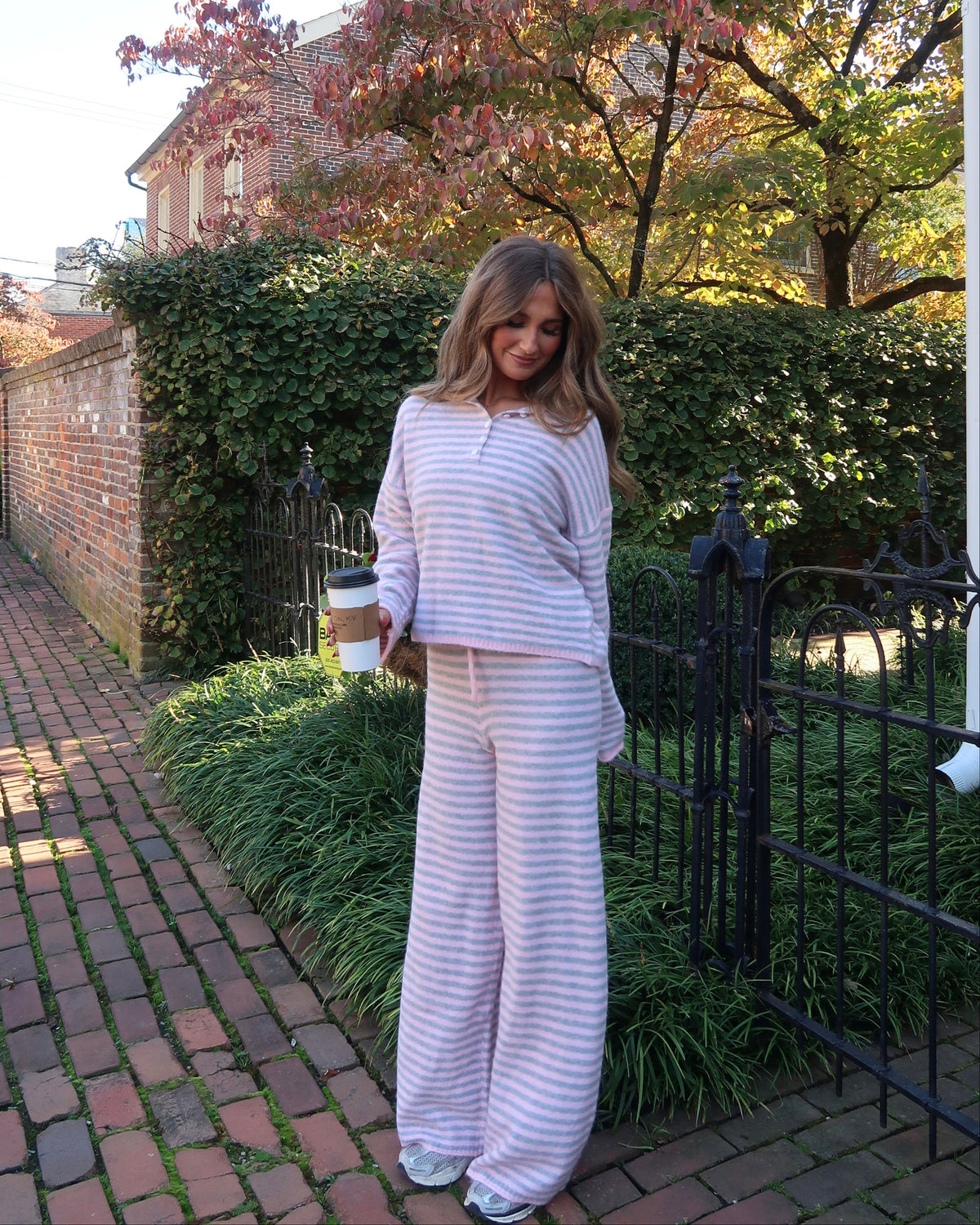 Cloud Knit Stripe Pants | Bubblegum