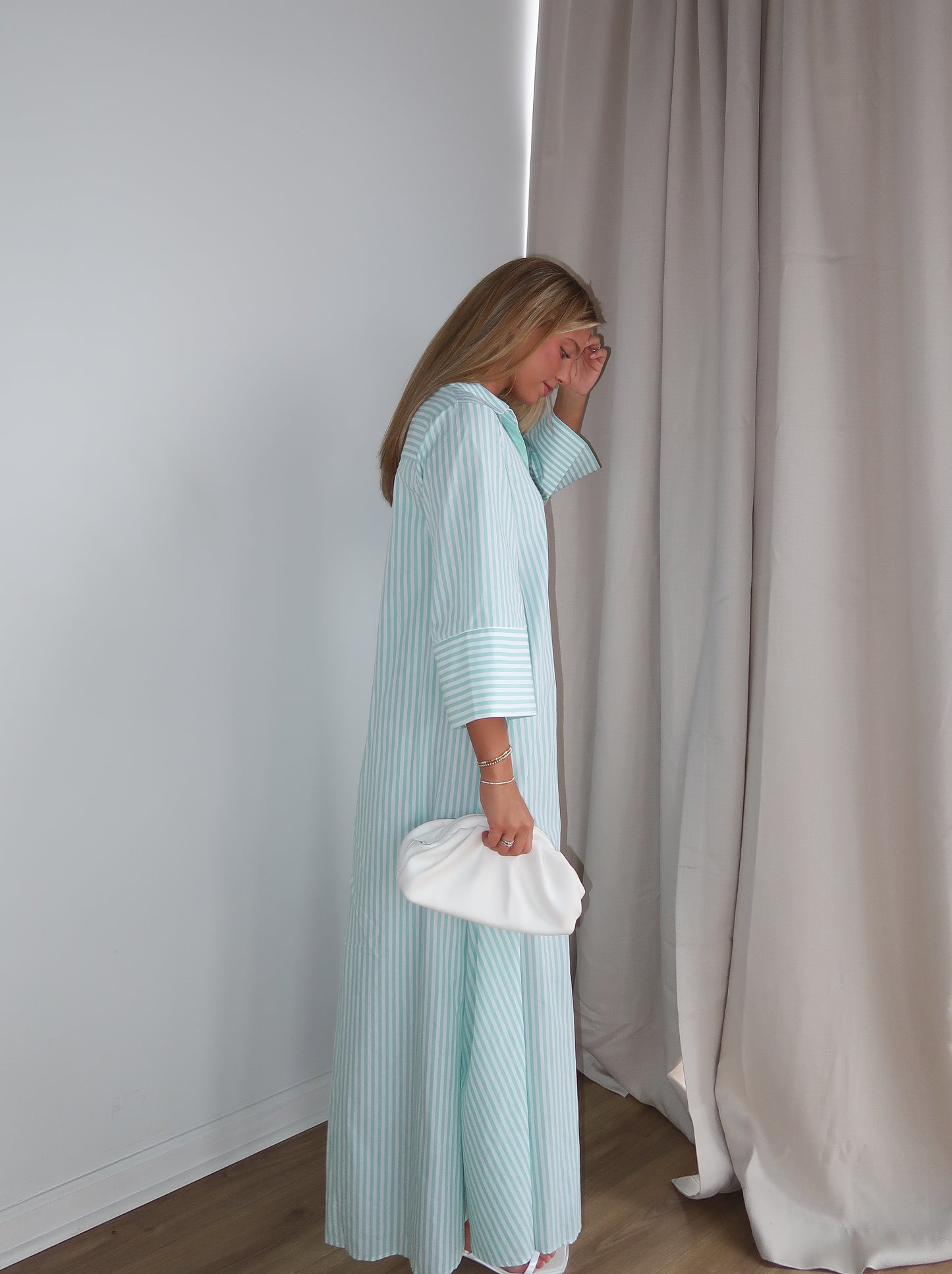 Saylor Striped Maxi Dress | Green
