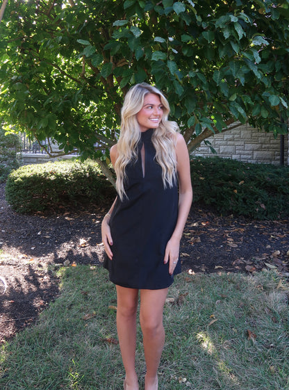 Rhodes Suede Mini Dress | Black