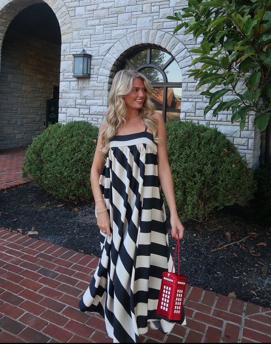 Elle Stripe Midi Dress