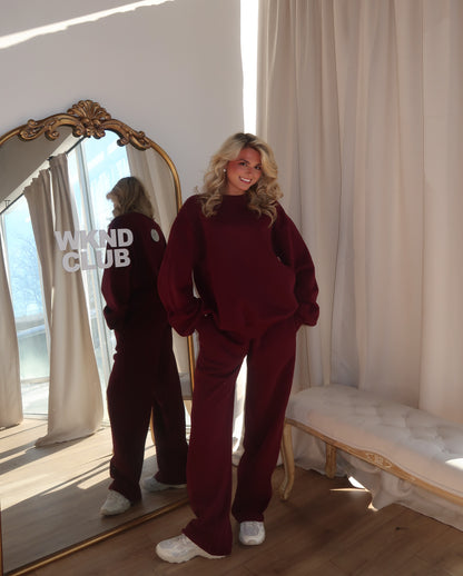 Haven Wide Leg Sweatpants | Black Cherry