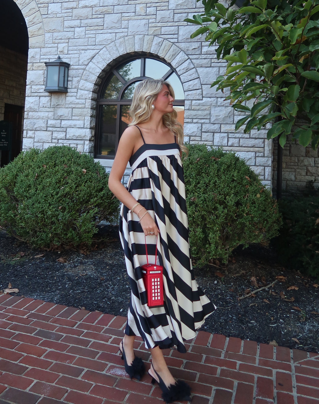 Elle Stripe Midi Dress