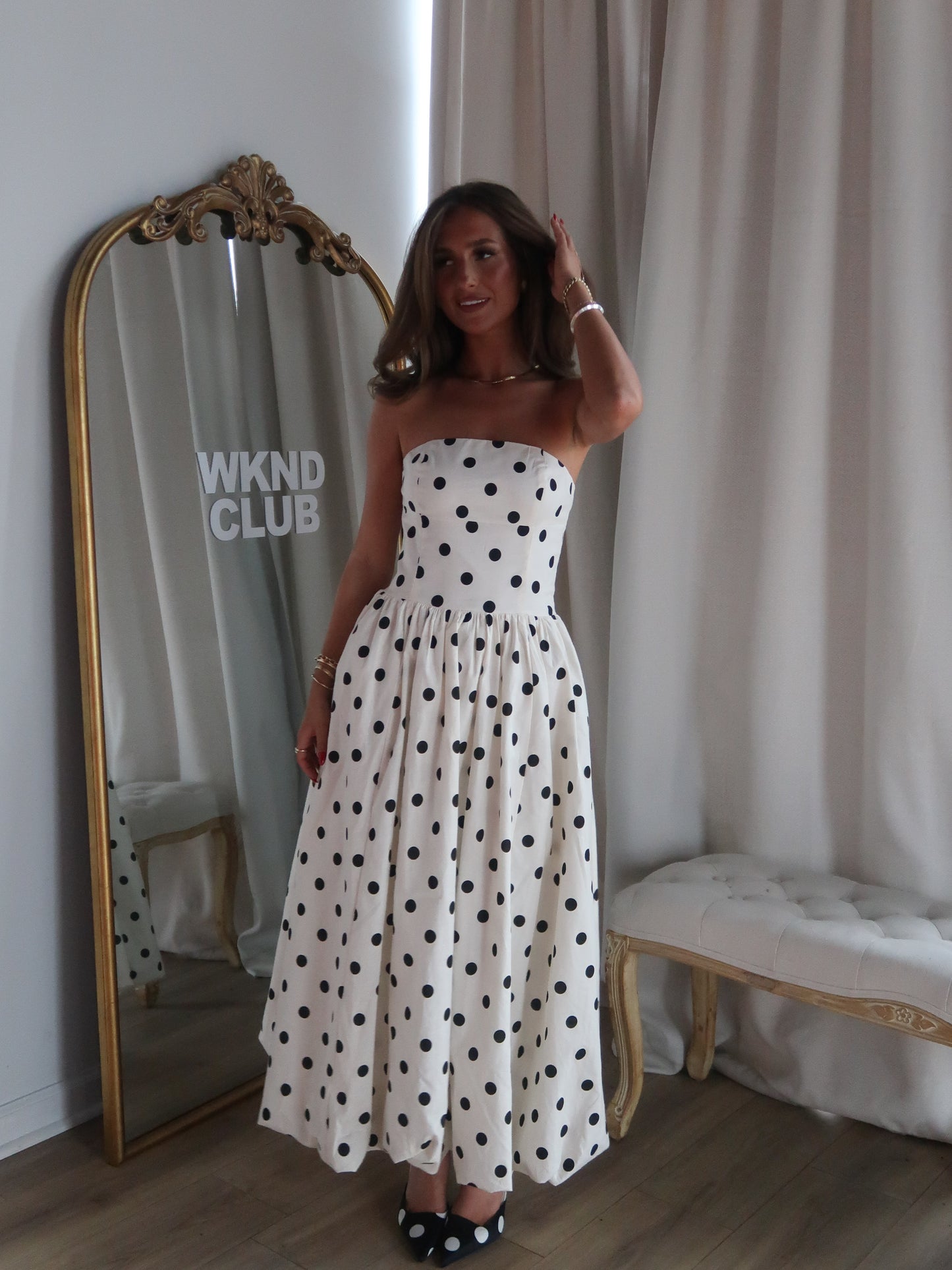 Simone Polka Dot Midi Dress