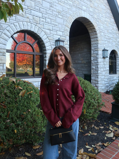 Sylvie Cardigan | Maroon