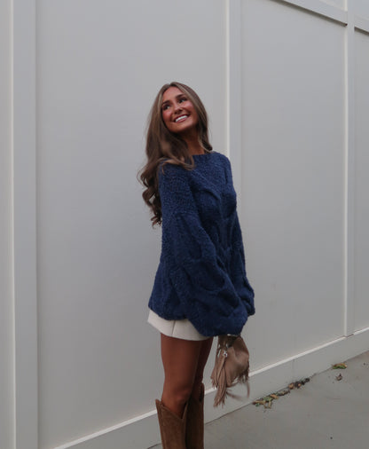 Amelia Chunky Sweater | Navy
