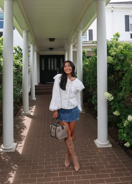 Everlyn White Eyelet Blouse