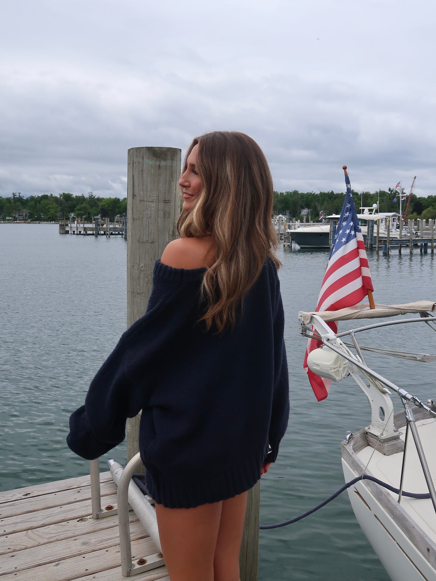 Ralph American Flag Sweater | Navy
