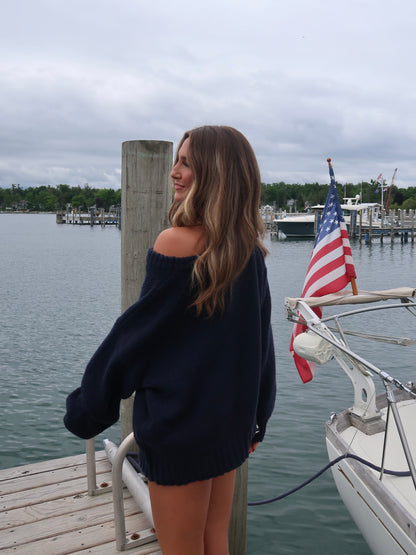Ralph American Flag Sweater | Navy