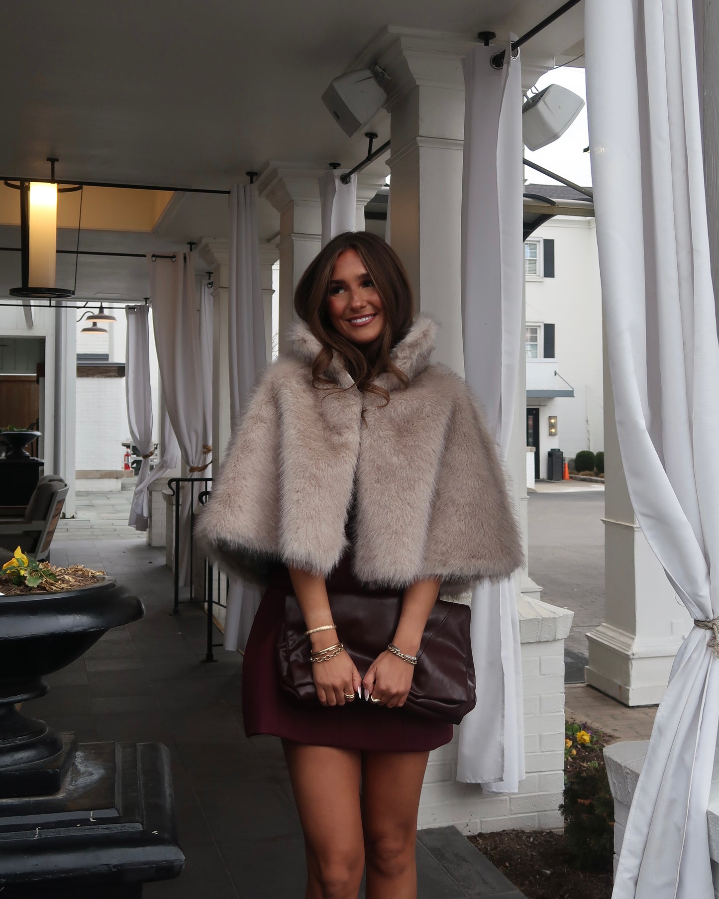 Celine Faux Fur Cape