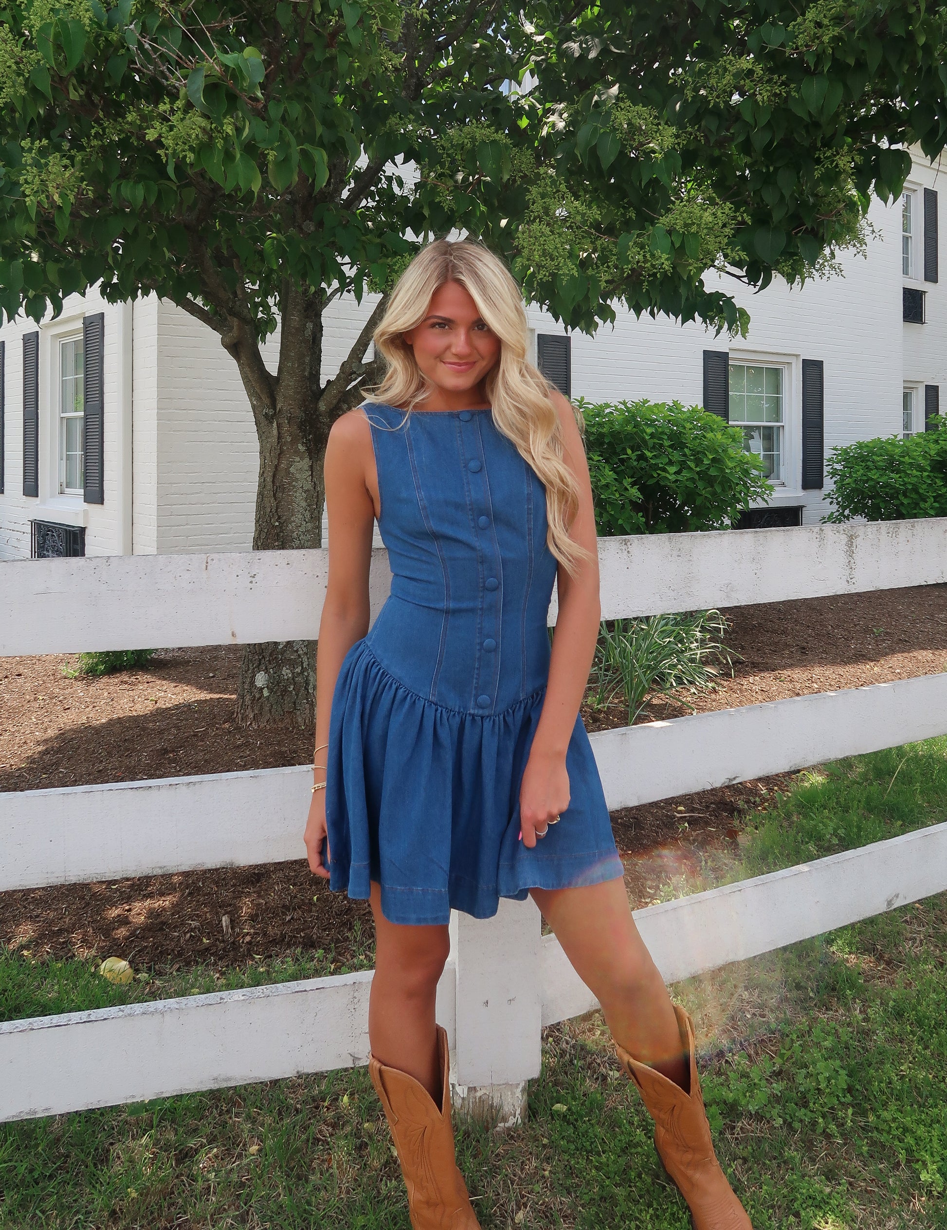 June Denim Mini Dress WKNDCLUB June Denim Mini Dress WKNDCLUB