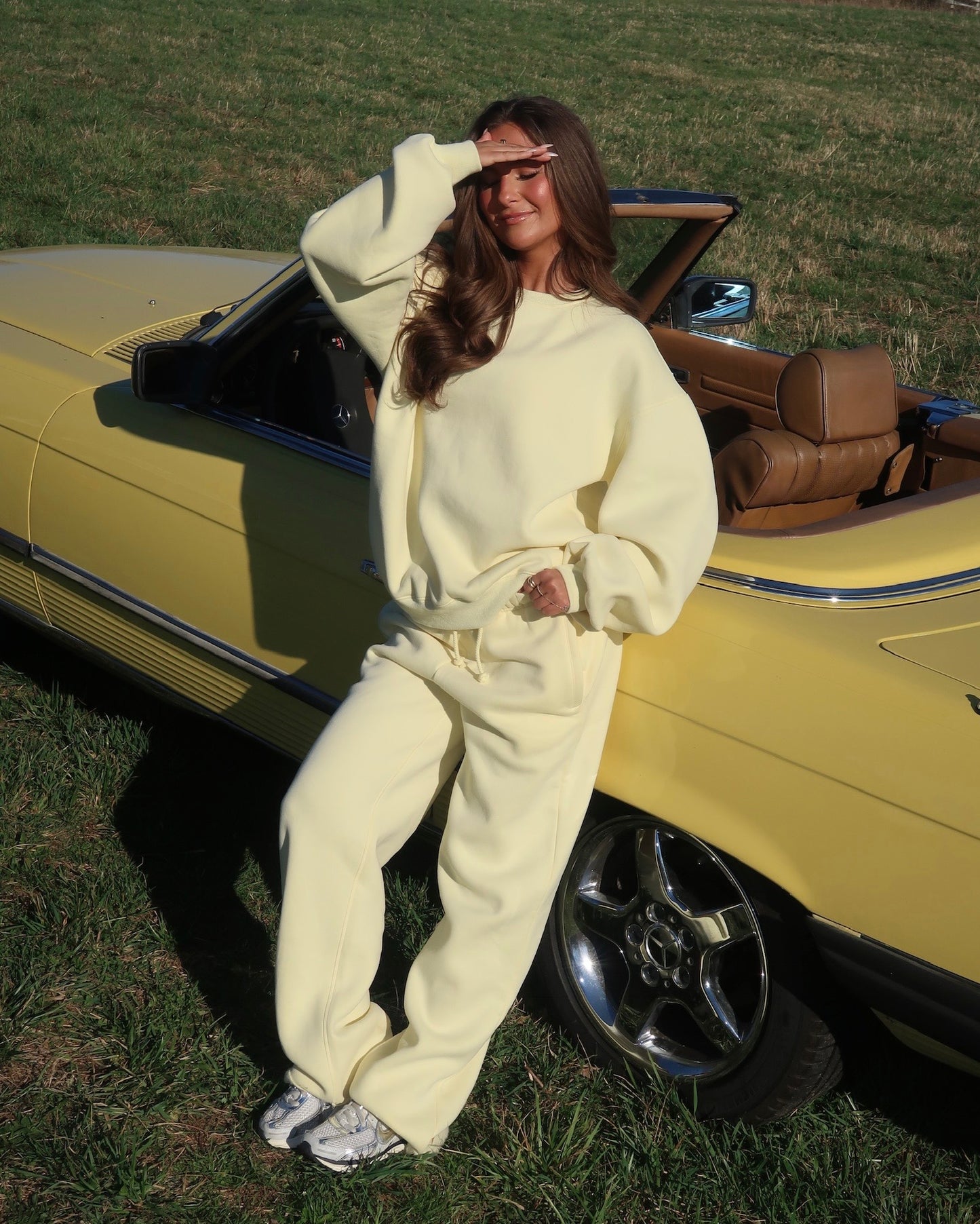 Haven Wide Leg Sweatshirt | Butter Yellow