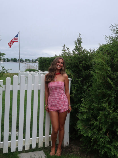 American Honey Gingham Set | Red