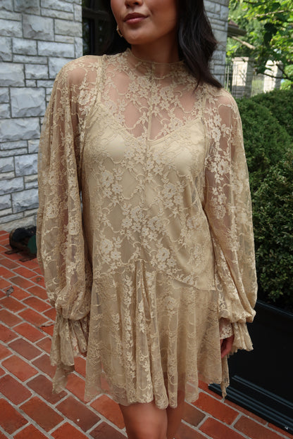 Emerson Lace Mini Dress | Moss Green
