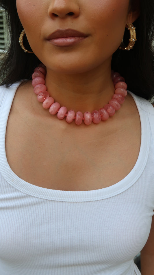 Palmer Chunky Necklace | Bubblegum Pink