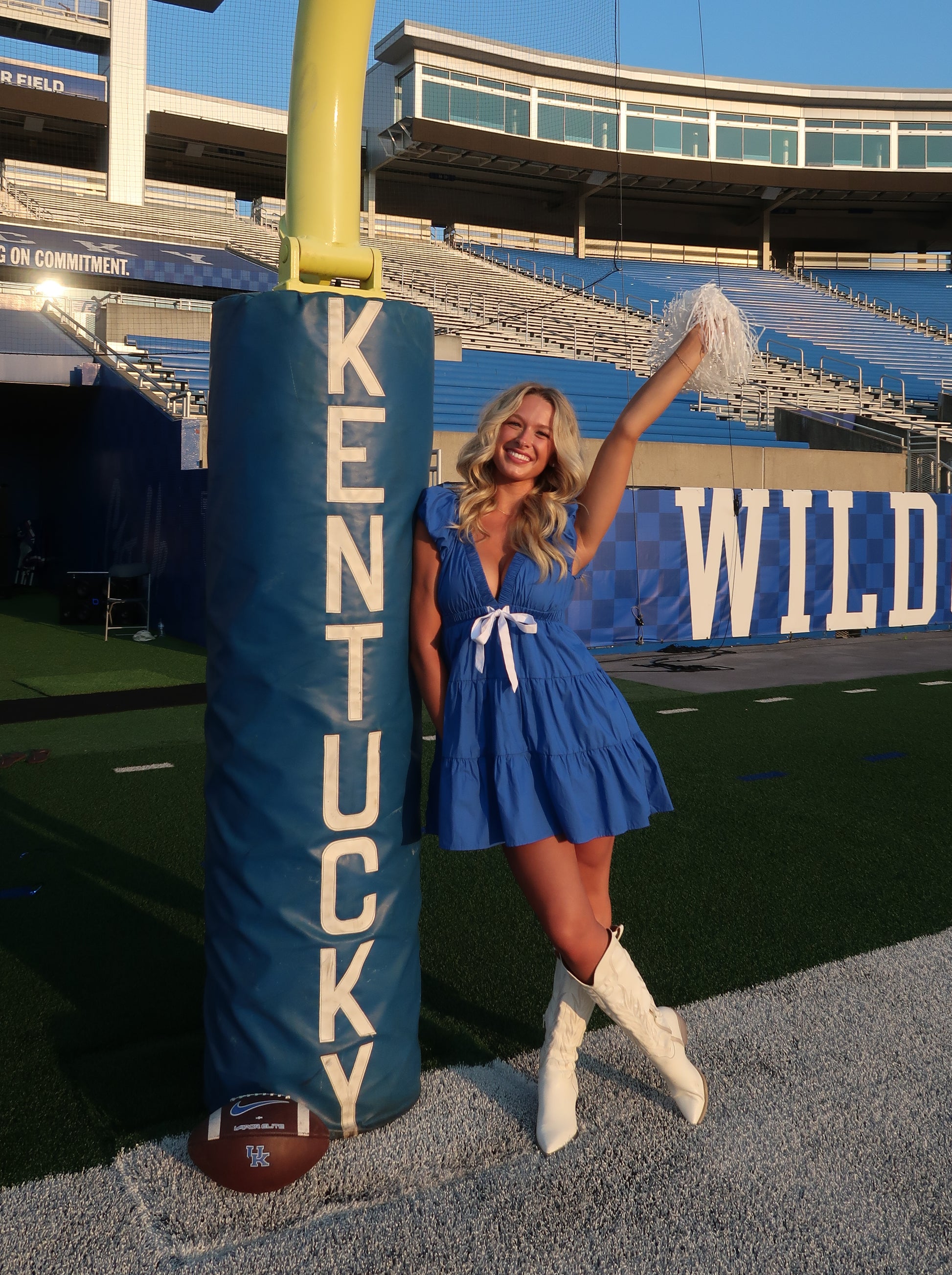 First Down Kentucky Bow Dress | Blue First Down Kentucky Bow Dress | Blue