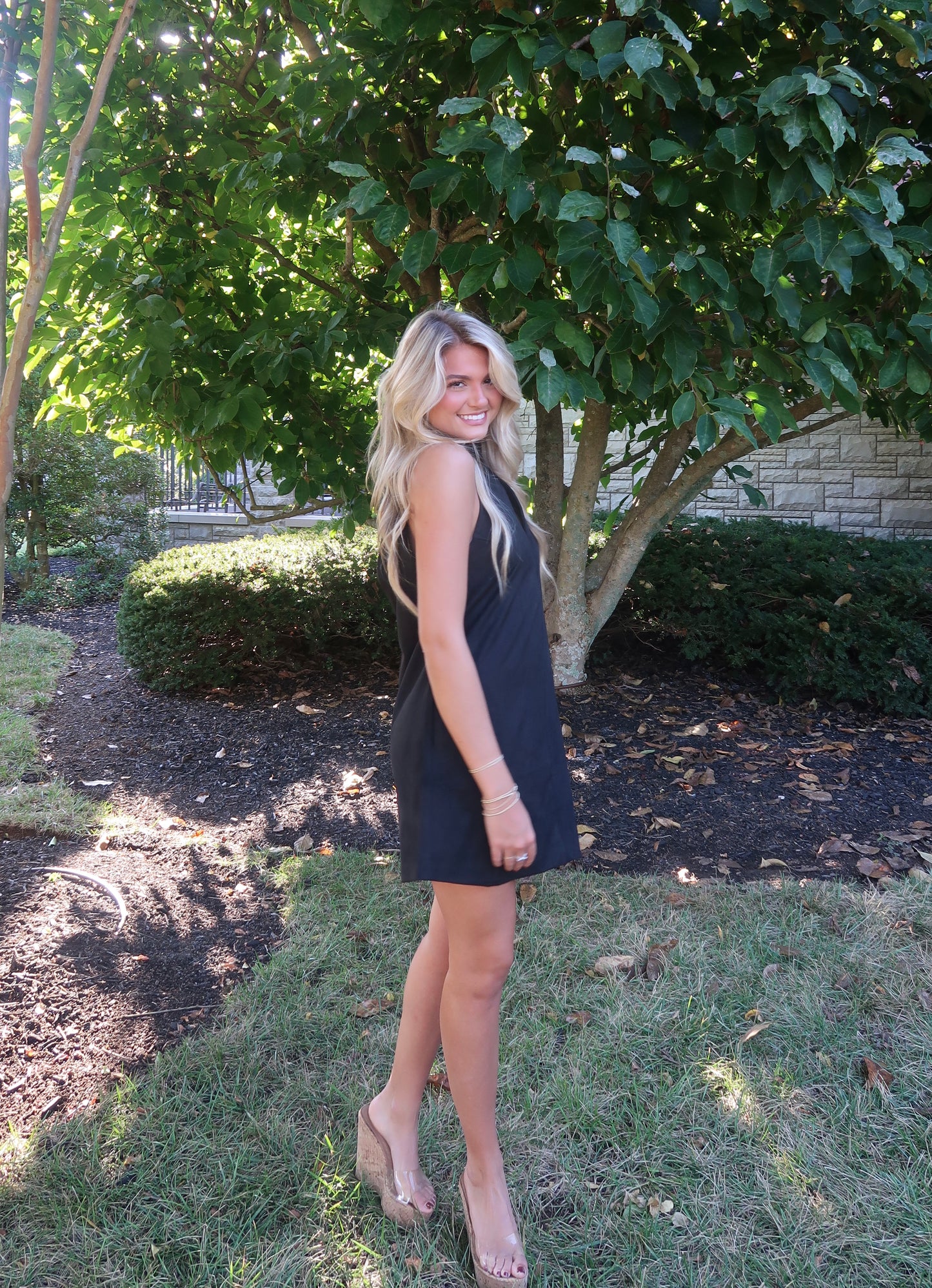 Rhodes Suede Mini Dress | Black