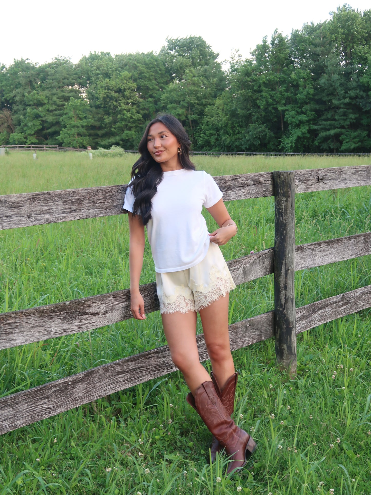 Willa Satin Lace Shorts