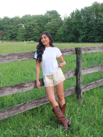 Willa Satin Lace Shorts