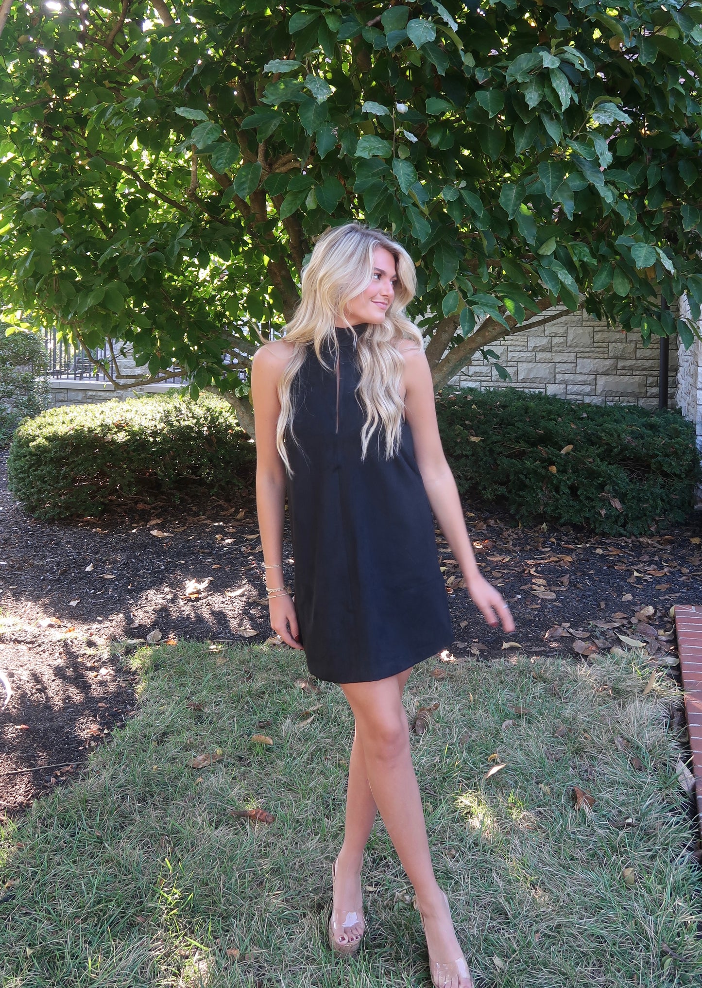 Rhodes Suede Mini Dress | Black