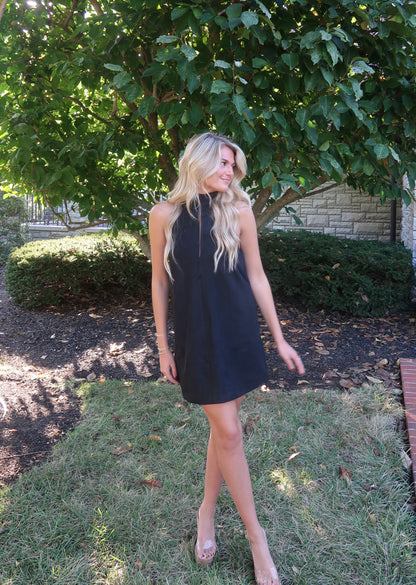 Rhodes Suede Mini Dress | Black