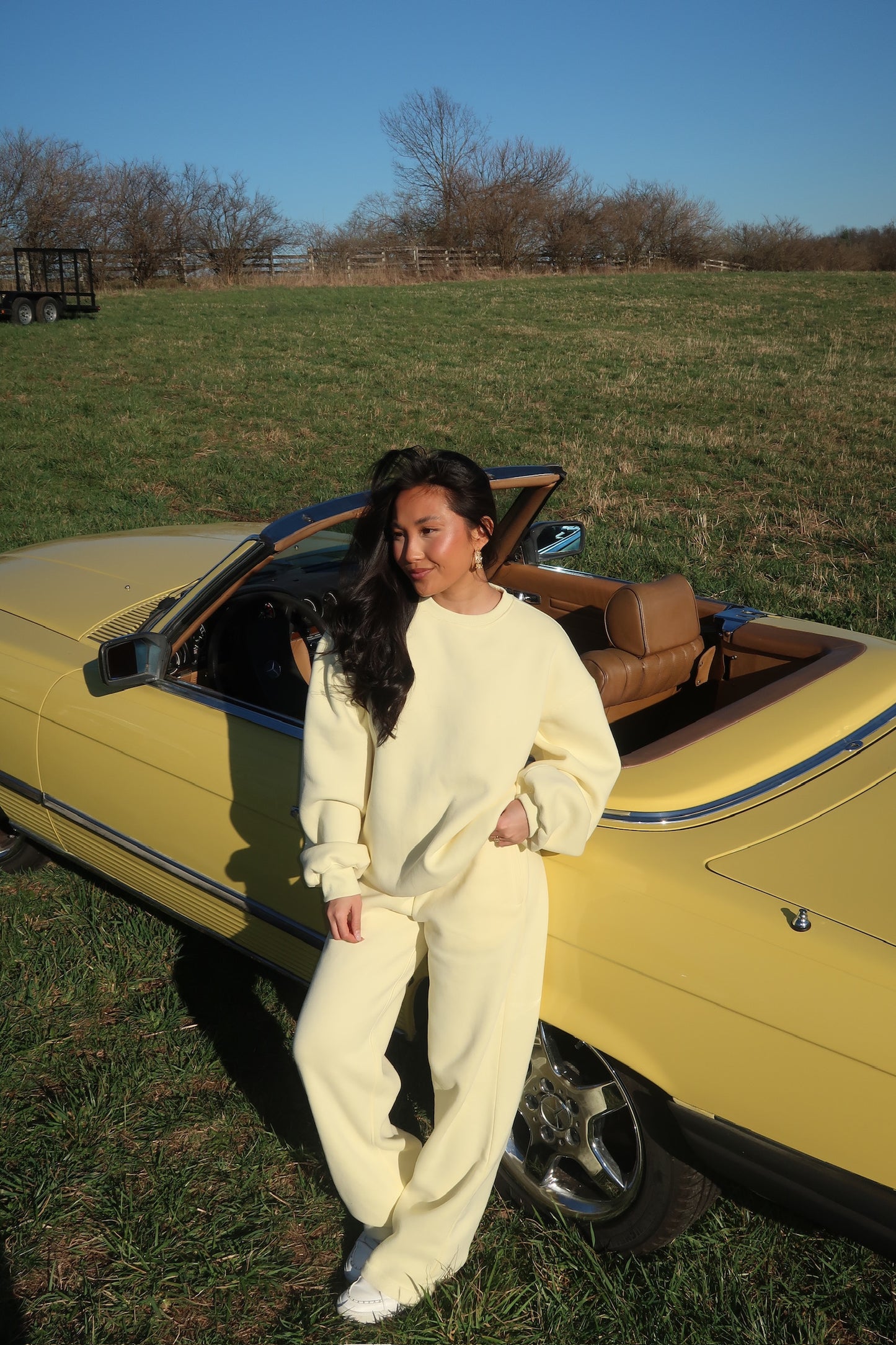 Haven Wide Leg Sweatshirt | Butter Yellow