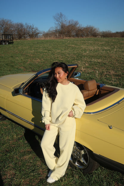 Haven Wide Leg Sweatshirt | Butter Yellow