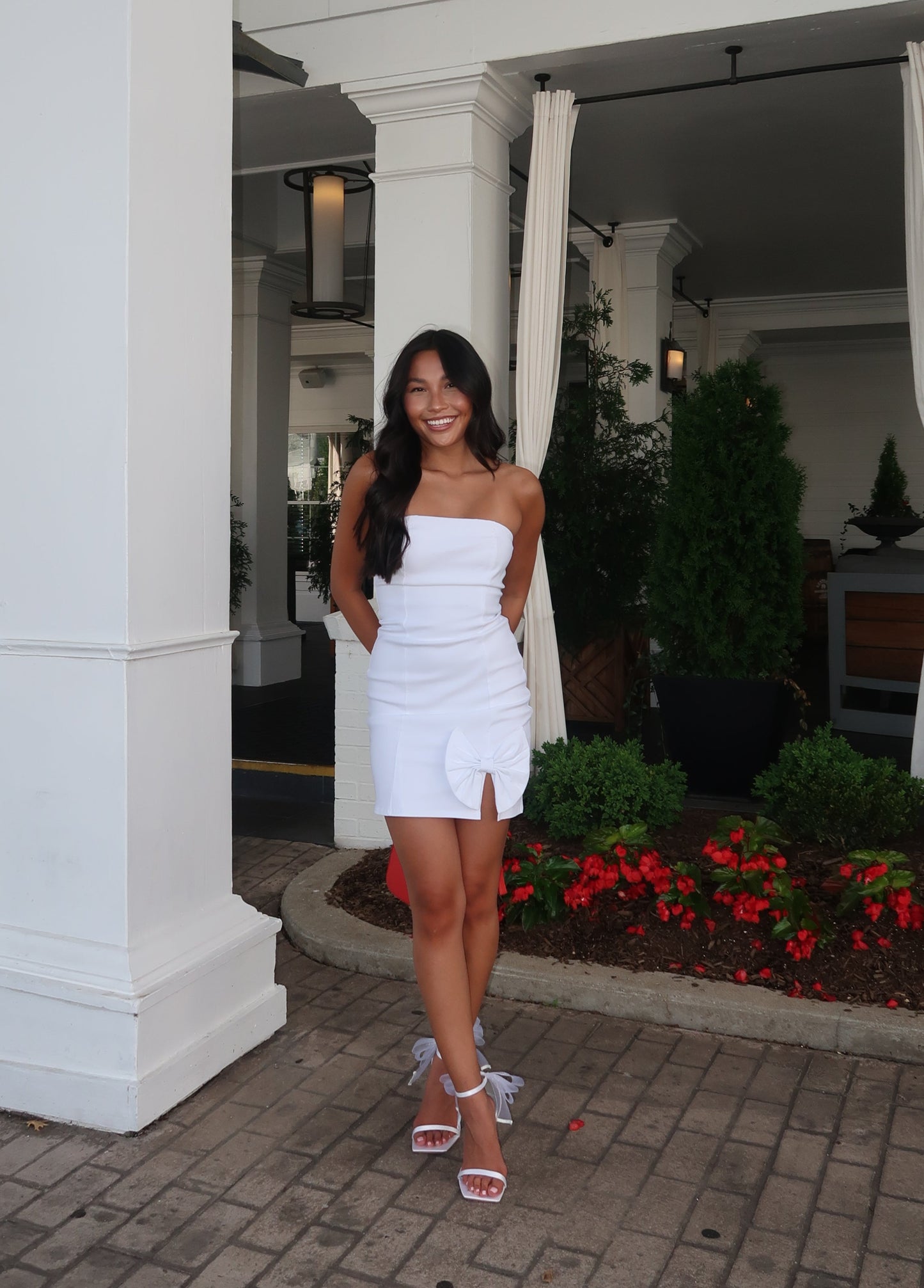 Amelia White Bow Dress