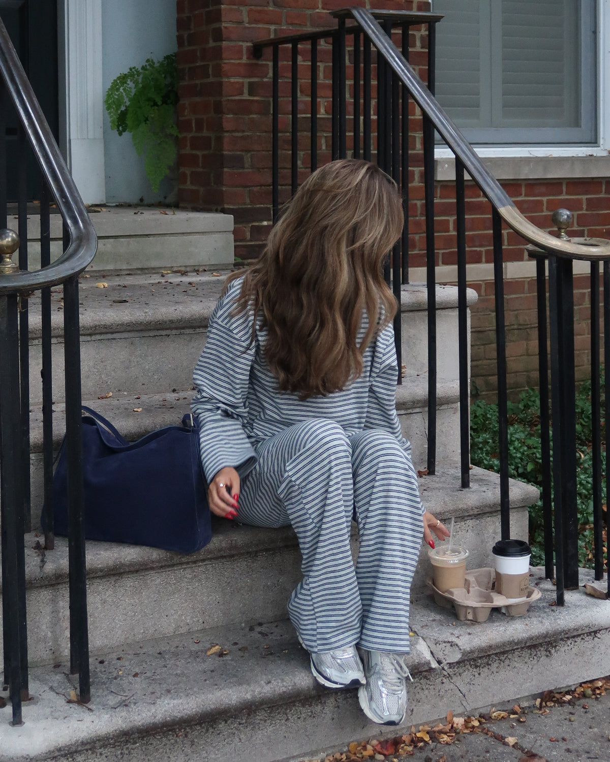 Campus Stripe Pants | Grey