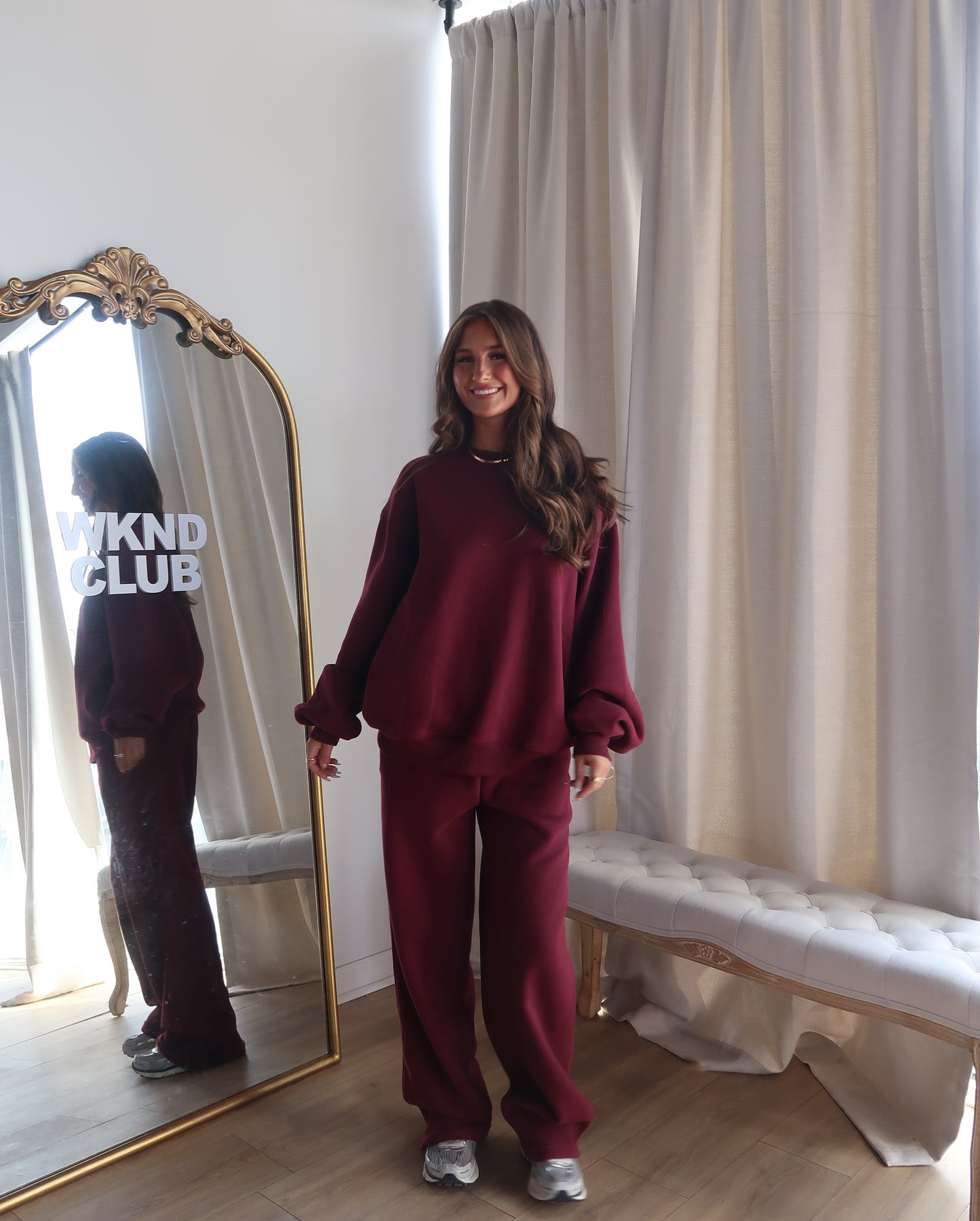 Haven Wide Leg Sweatshirt | Black Cherry