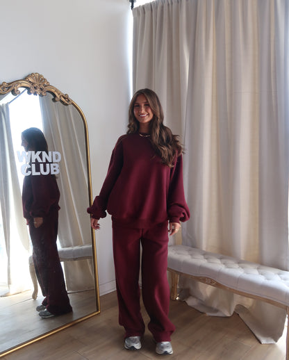 Haven Wide Leg Sweatshirt | Black Cherry