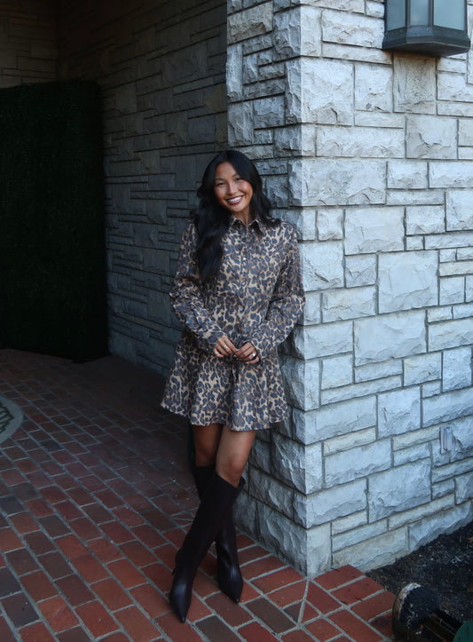 Gianna Leopard Mini Dress